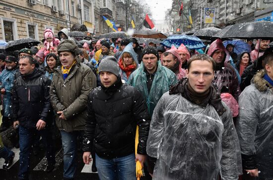Mikheil Saakashvili supporters stage rally in Kiev