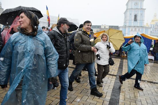 Mikheil Saakashvili supporters stage rally in Kiev