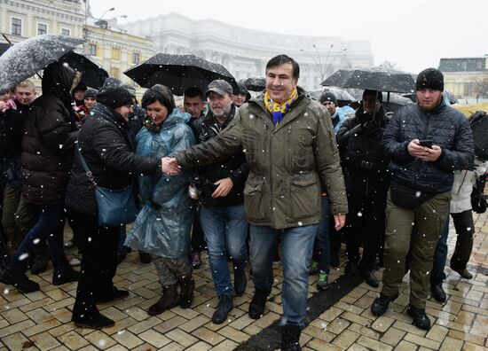 Mikheil Saakashvili supporters stage rally in Kiev