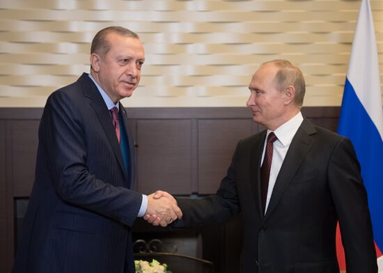 President Vladimir Putin meets with Turkish President Recep Tayyip Erdogan