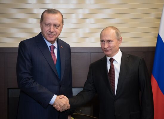 President Vladimir Putin meets with Turkish President Recep Tayyip Erdogan