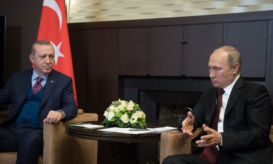 President Vladimir Putin meets with Turkish President Recep Tayyip Erdogan