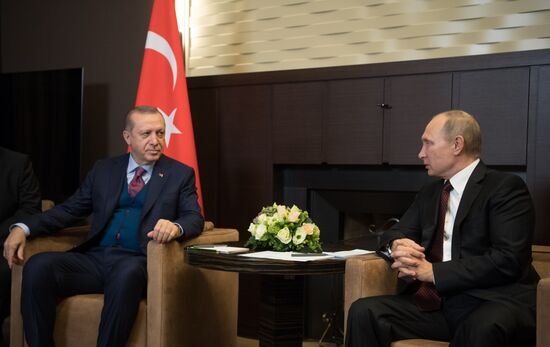 President Vladimir Putin meets with Turkish President Recep Tayyip Erdogan