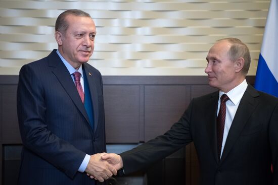 President Vladimir Putin meets with Turkish President Recep Tayyip Erdogan