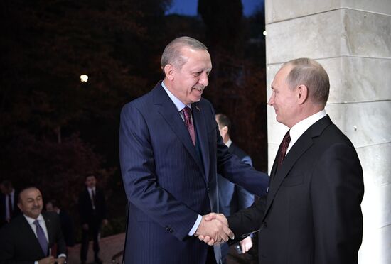 President Vladimir Putin meets with Turkish President Recep Tayyip Erdogan