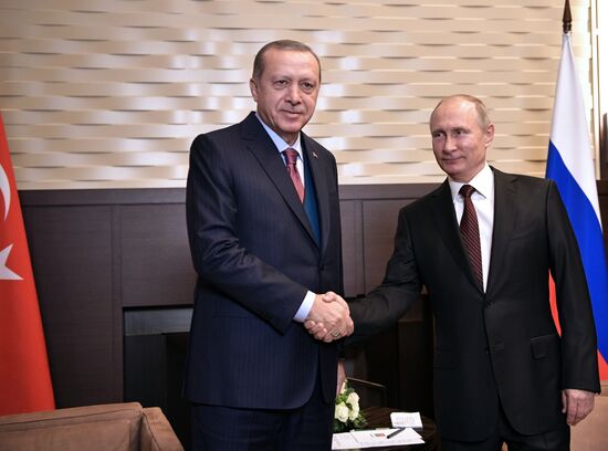 President Vladimir Putin meets with Turkish President Recep Tayyip Erdogan