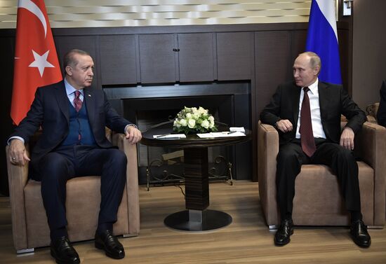 President Vladimir Putin meets with Turkish President Recep Tayyip Erdogan