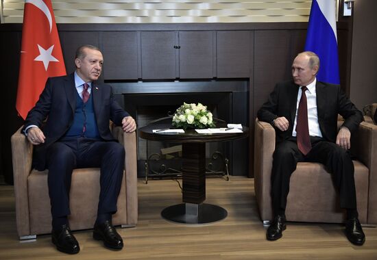 President Vladimir Putin meets with Turkish President Recep Tayyip Erdogan