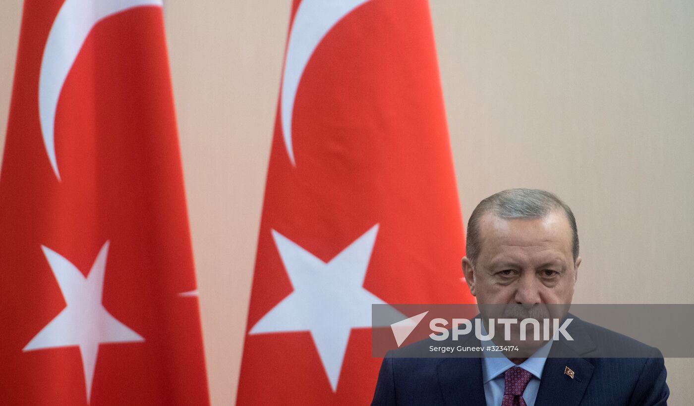 President Vladimir Putin meets with Turkish President Recep Tayyip Erdogan
