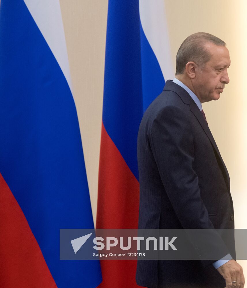 President Vladimir Putin meets with Turkish President Recep Tayyip Erdogan