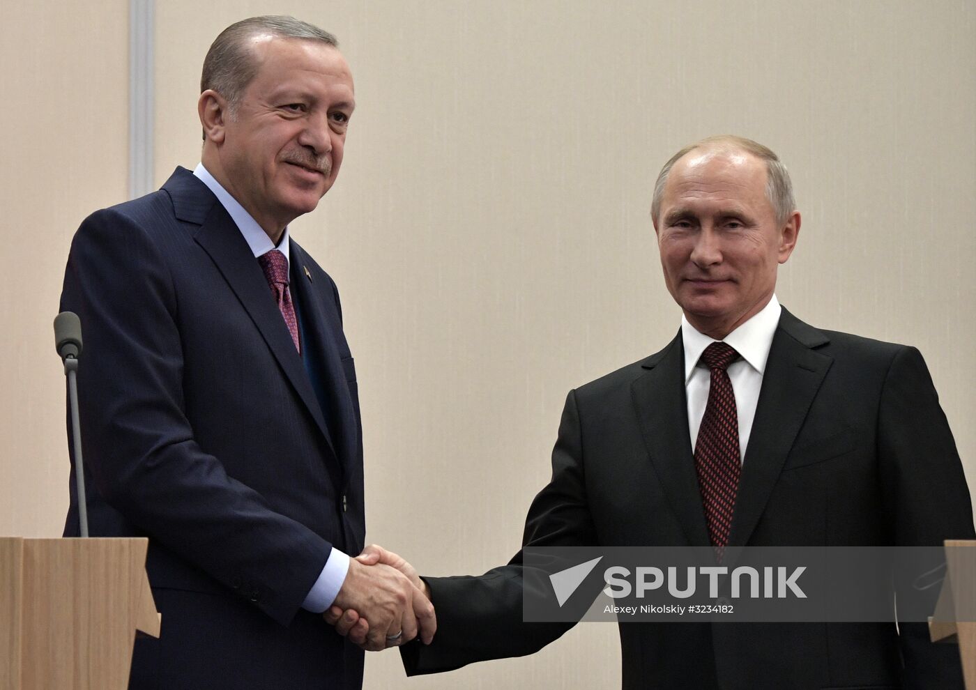 President Vladimir Putin meets with Turkish President Recep Tayyip Erdogan