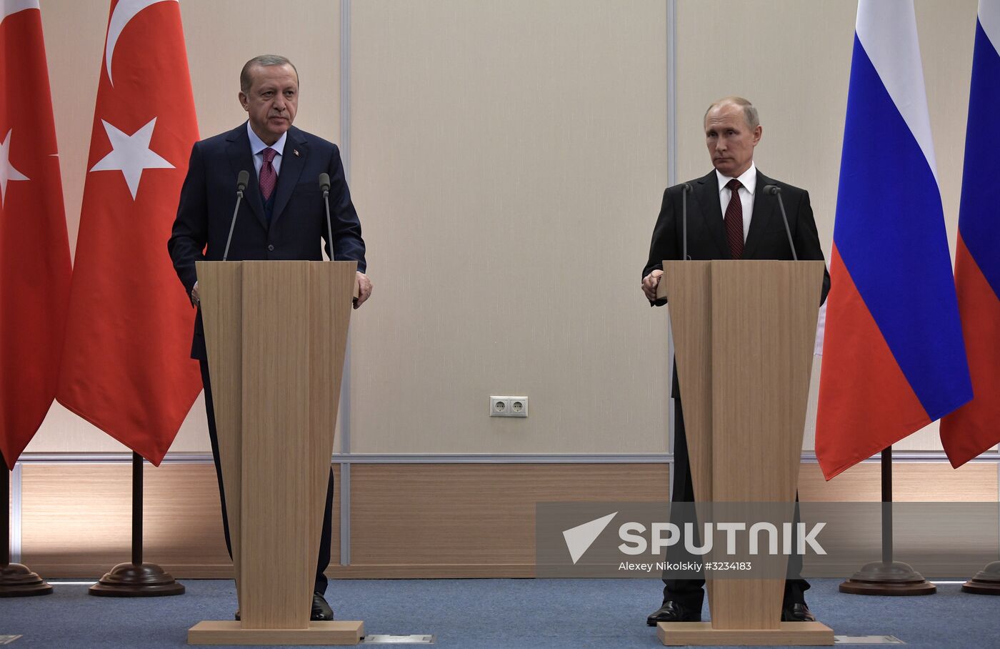 President Vladimir Putin meets with Turkish President Recep Tayyip Erdogan