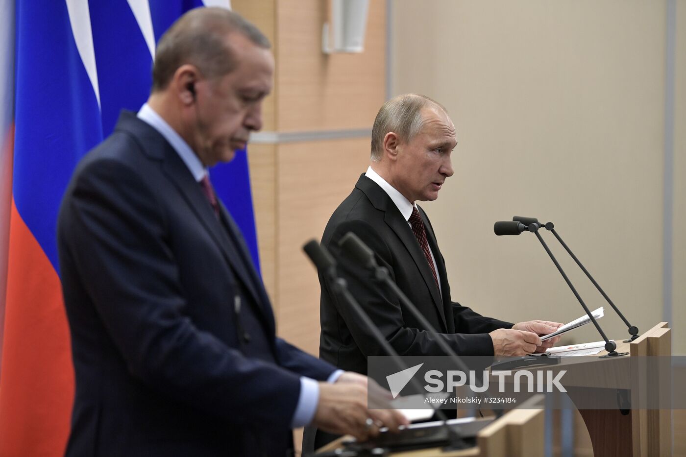 President Vladimir Putin meets with Turkish President Recep Tayyip Erdogan