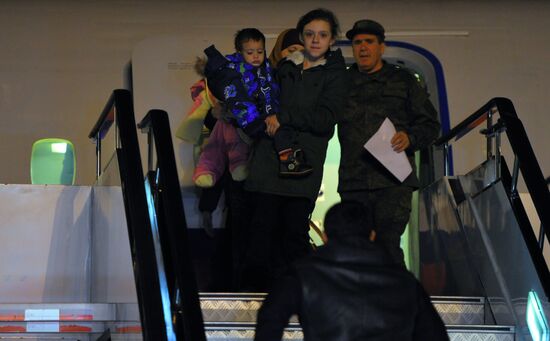 Welcoming Russian children, rescued in Syria, at Grozny Airport