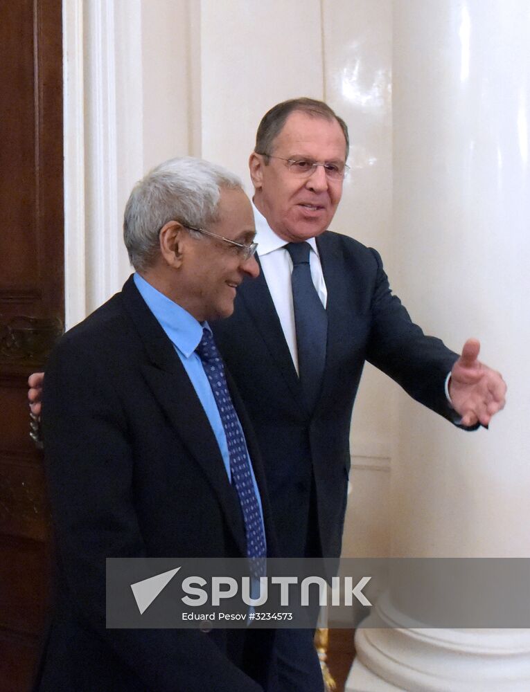 Russian Foreign Minister Sergei Lavrov meets with Republic of Mauritius Foreign Minister Vishnu Lutchmeenaraidoo