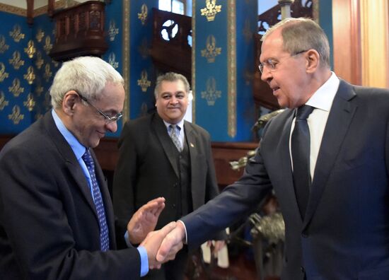 Russian Foreign Minister Sergei Lavrov meets with Republic of Mauritius Foreign Minister Vishnu Lutchmeenaraidoo