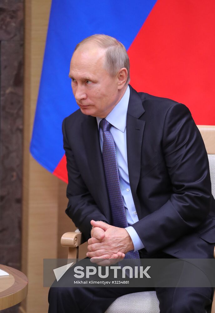 Russian President Vladimir Putin meets with President of South Ossetia Anatoly Bibilov