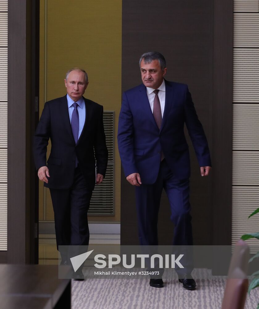 Russian President Vladimir Putin meets with President of South Ossetia Anatoly Bibilov