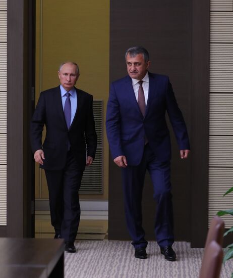 Russian President Vladimir Putin meets with President of South Ossetia Anatoly Bibilov