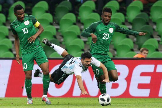 Football friendly Argentine vs. Nigeria