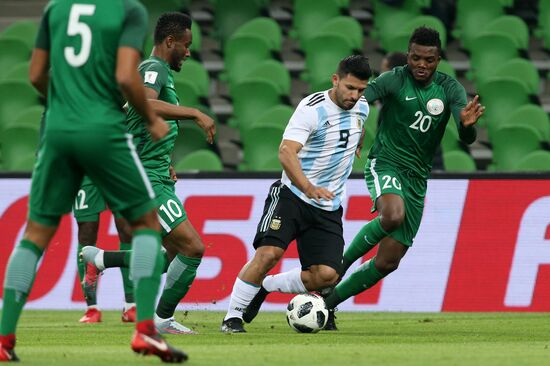 Football friendly Argentine vs. Nigeria