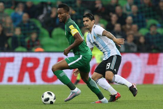 Football. Friendly match between Argentina and Nigeria