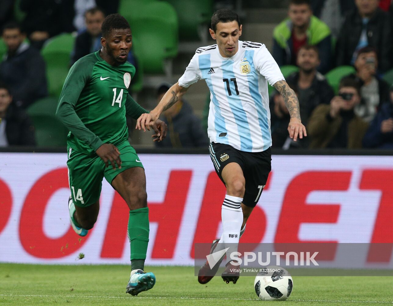 Football. Friendly match between Argentina and Nigeria