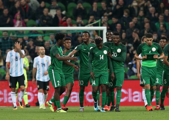 Football. Friendly match between Argentina and Nigeria