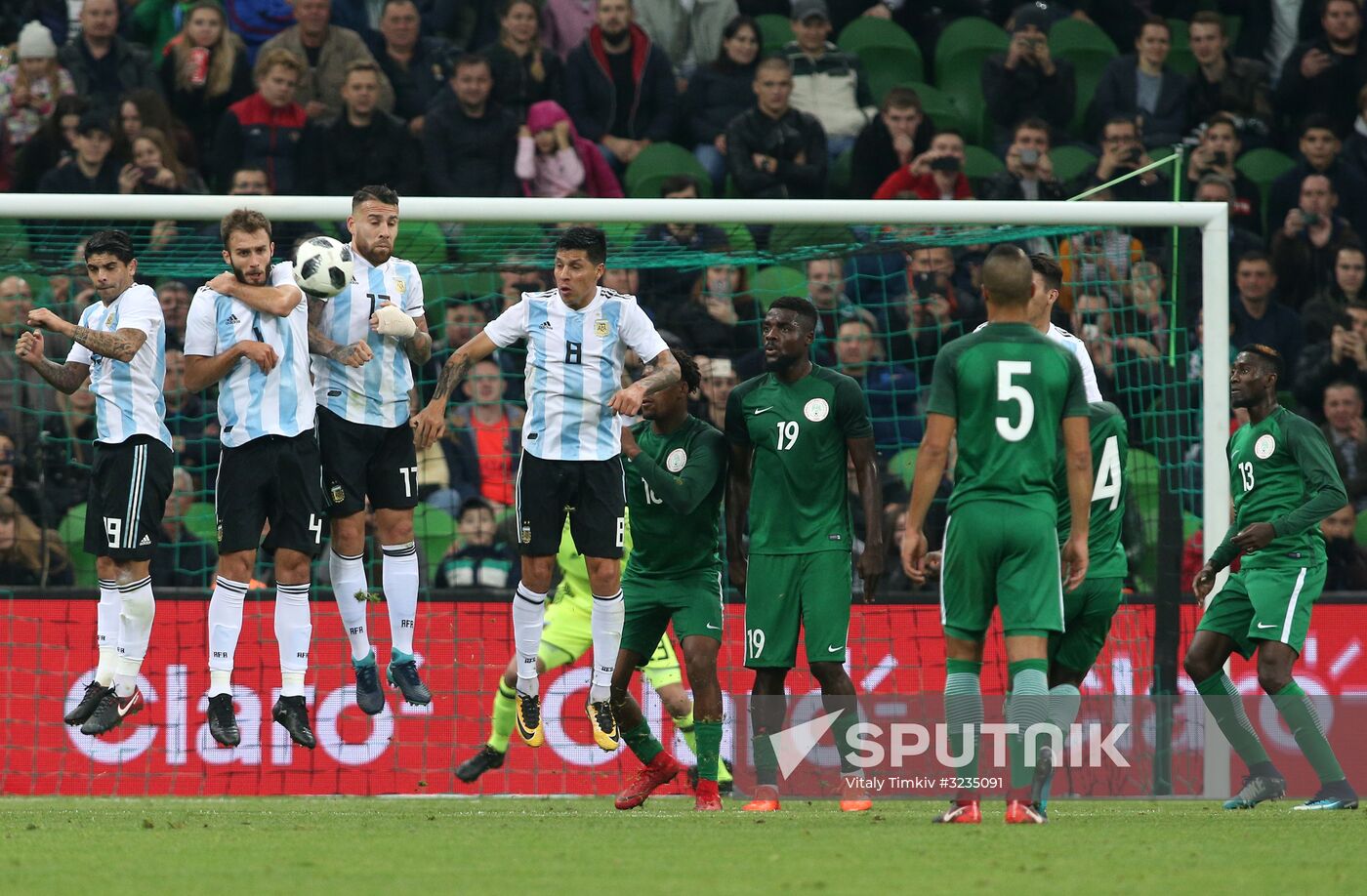 Football. Friendly match between Argentina and Nigeria