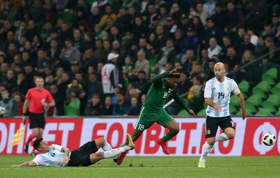 Football. Friendly match between Argentina and Nigeria