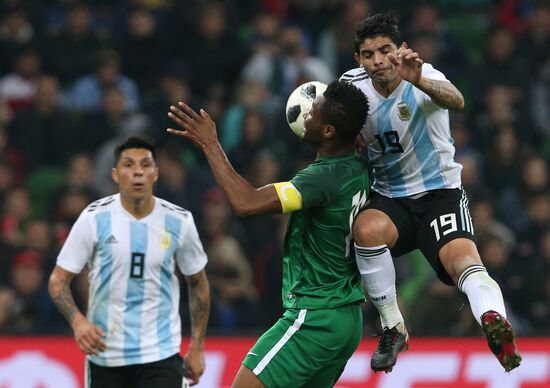 Football. Friendly match between Argentina and Nigeria