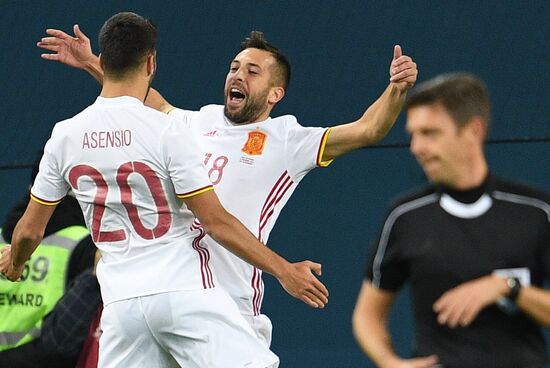 Football. Friendly match between Russia and Spain