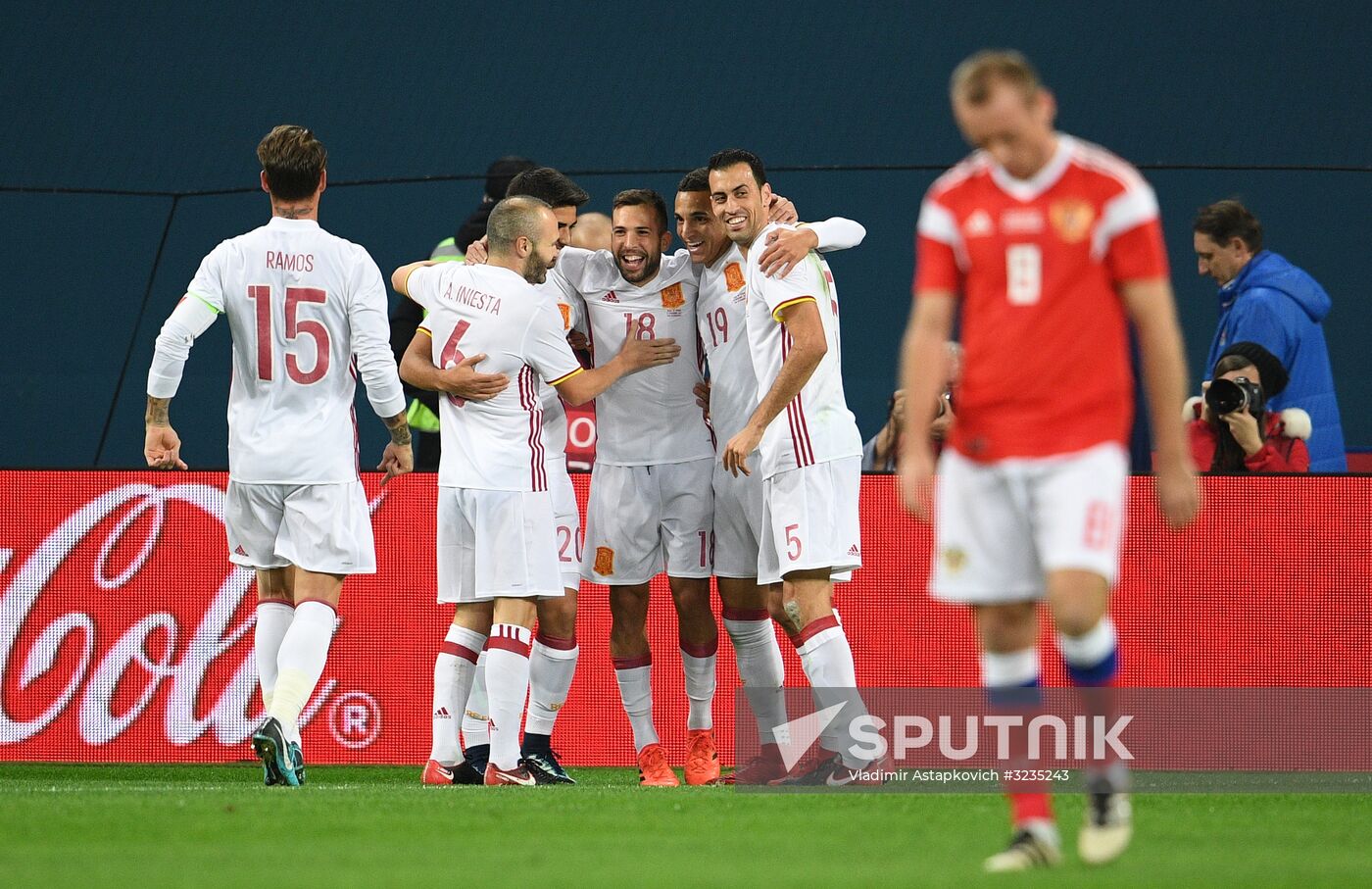 Football. Friendly match between Russia and Spain