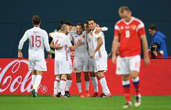 Football. Friendly match between Russia and Spain