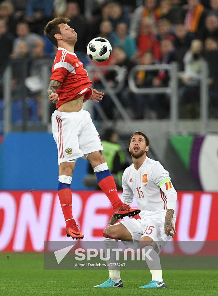 Football. Friendly match between Russia and Spain