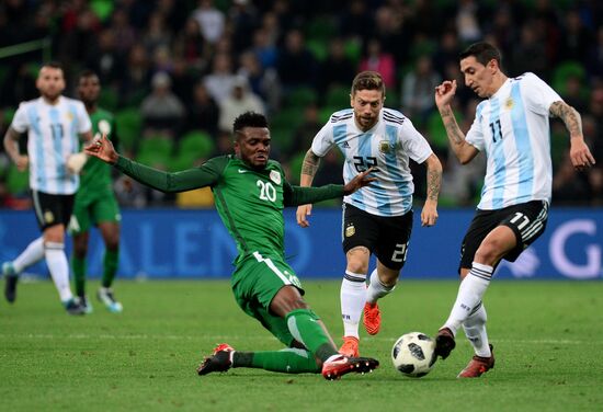 Football. Friendly match between Argentina and Nigeria