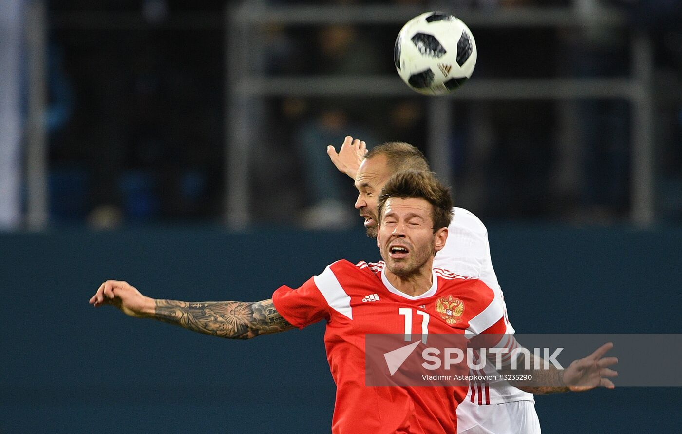Football. Friendly match between Russia and Spain