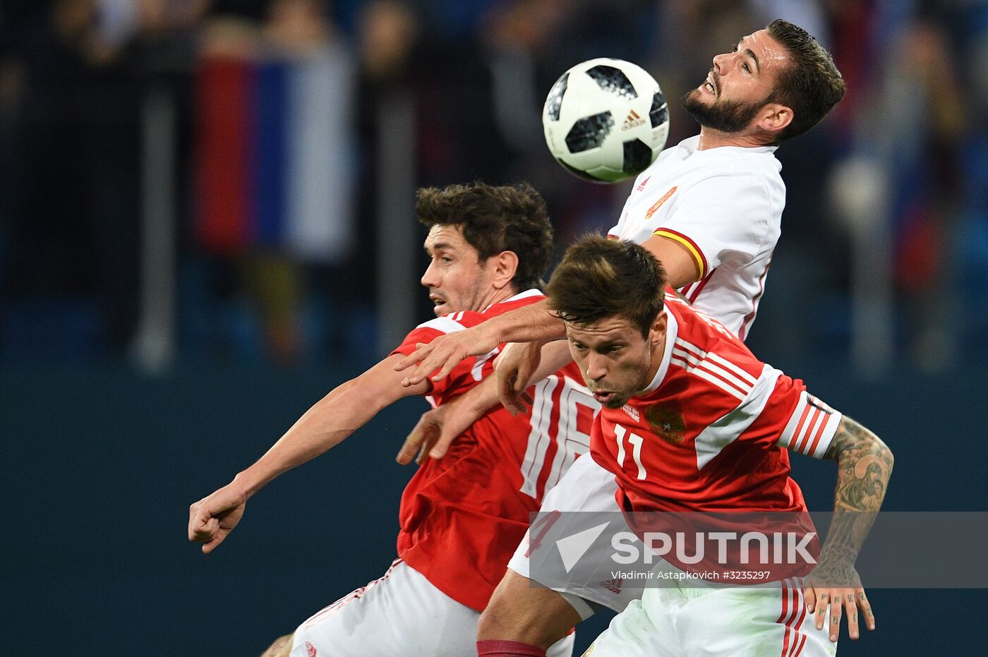 Football. Friendly match between Russia and Spain
