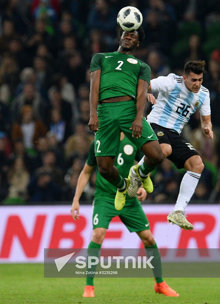 Football. Friendly match between Argentina and Nigeria