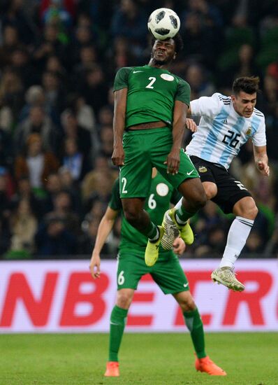 Football. Friendly match between Argentina and Nigeria