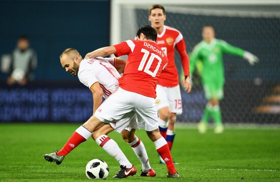 Football. Friendly match between Russia and Spain