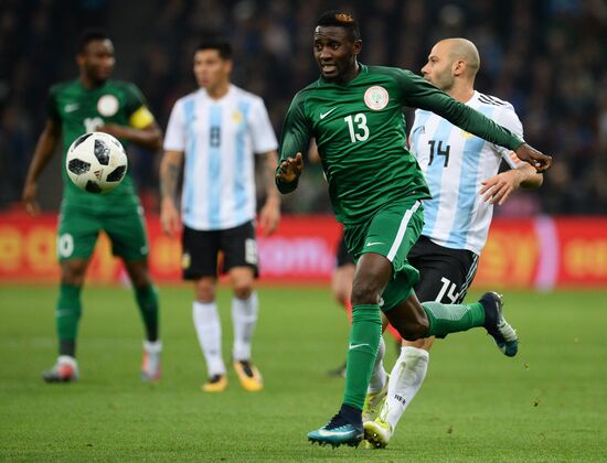 Football. Friendly match between Argentina and Nigeria