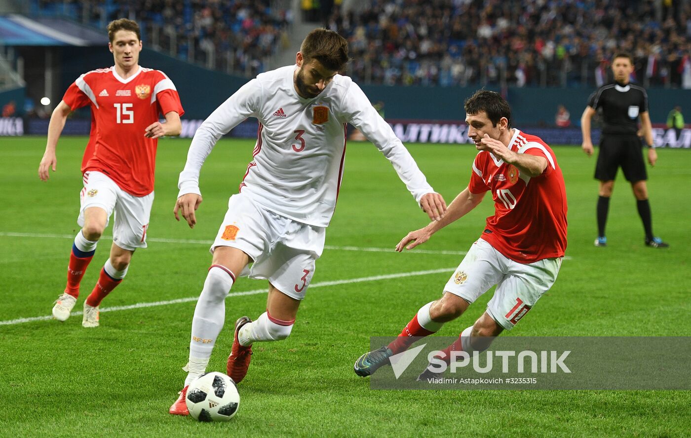 Football. Friendly match between Russia and Spain