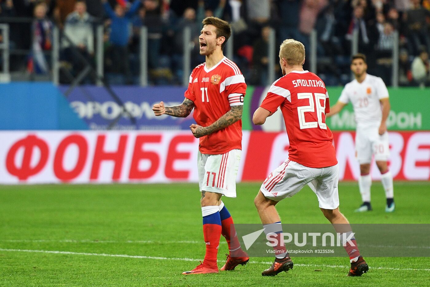 Football. Friendly match between Russia and Spain