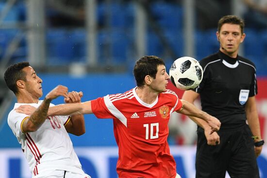 Football. Friendly match between Russia and Spain