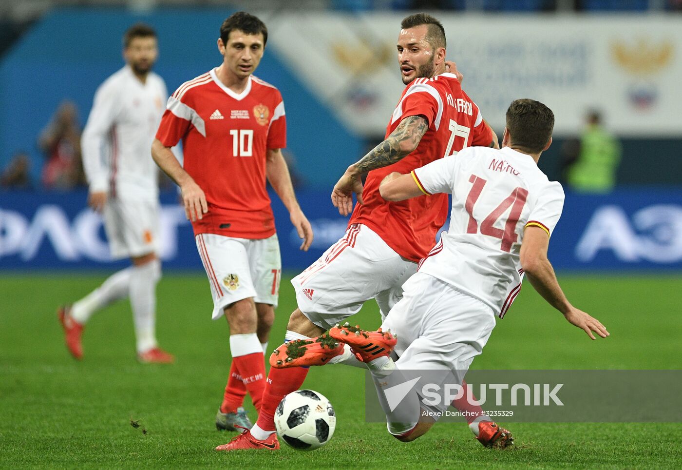 Football. Friendly match between Russia and Spain