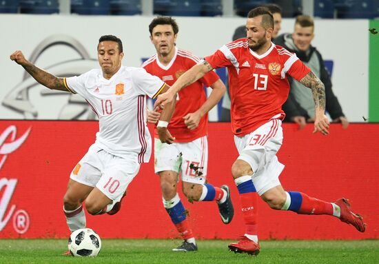 Football. Friendly match between Russia and Spain