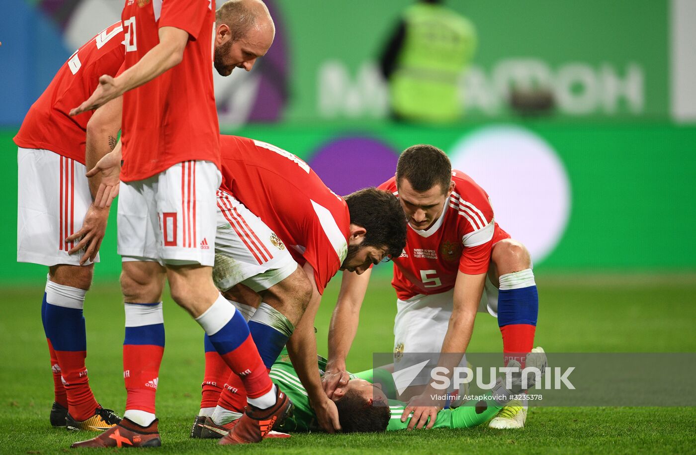 Football. Friendly match between Russia and Spain