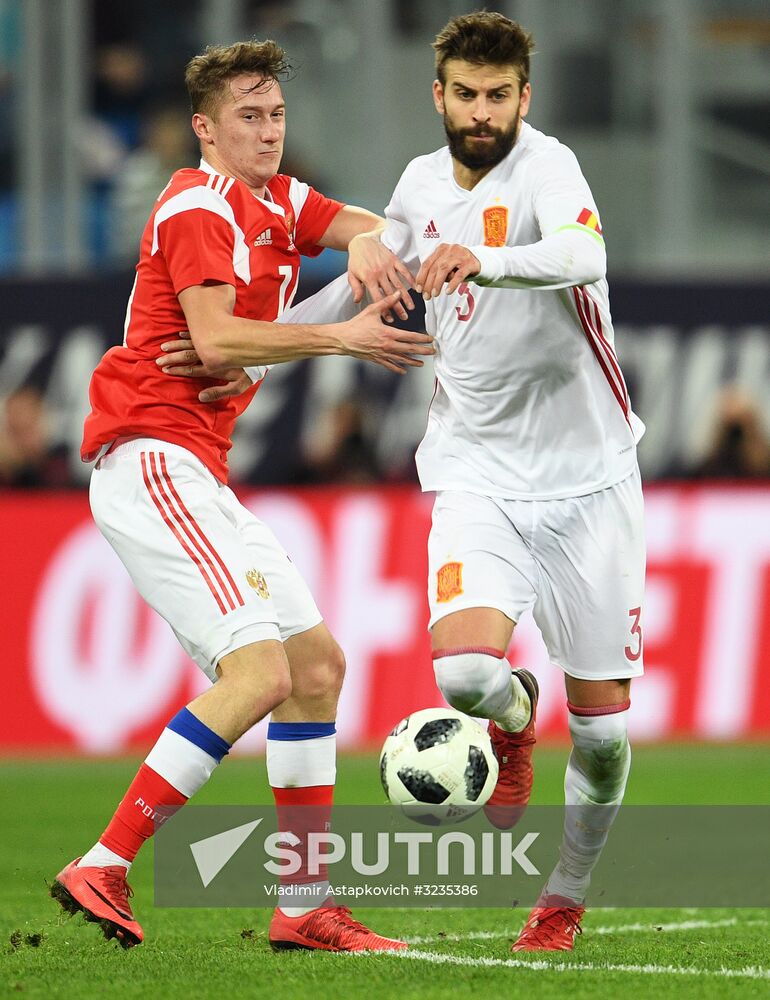 Football. Friendly match between Russia and Spain