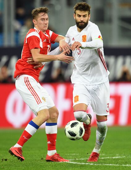 Football. Friendly match between Russia and Spain